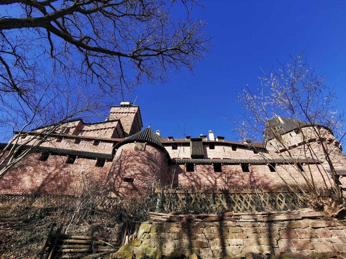un castel mare cu niște scări în fața lui