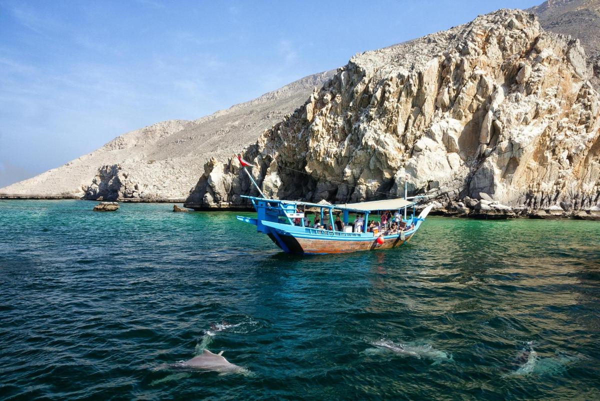 a boat in the water with a shark in the water