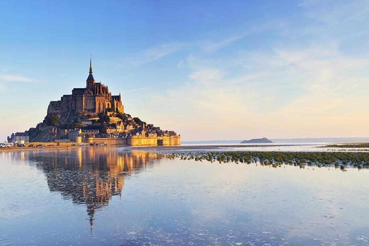 a castle on an island in the water