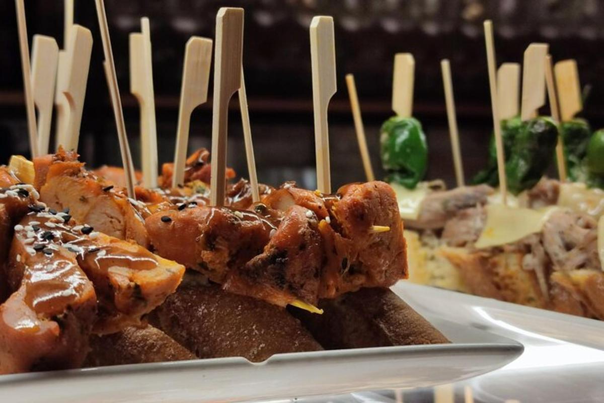 a plate of food on a plate with chop sticks