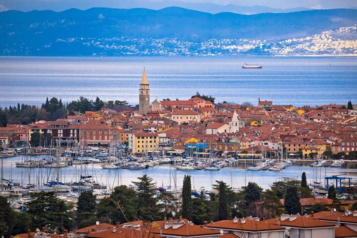 una vista di una città con barche in acqua