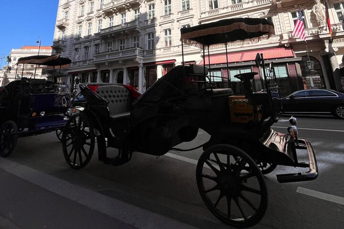 een door paarden getrokken koets op een stadsstraat