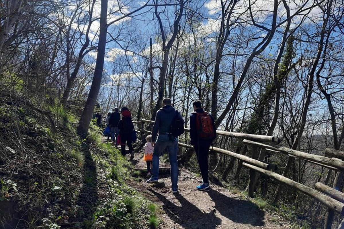 un grupo de personas caminando por un sendero