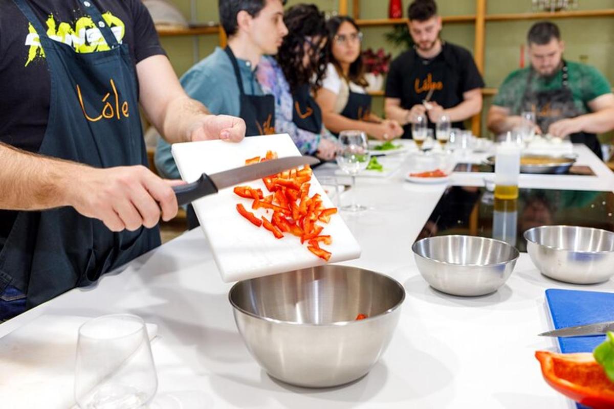 a man is preparing food in a kitchen