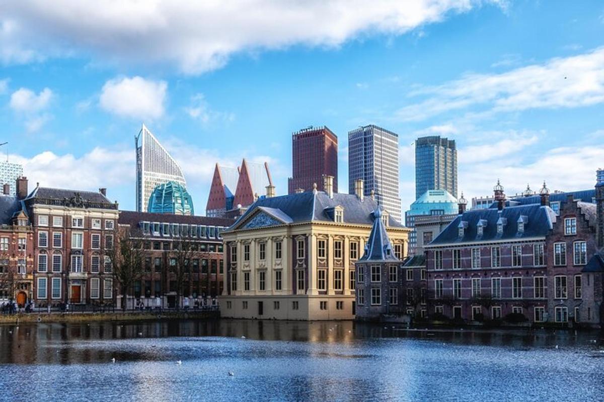 a view of a city with buildings and a body of water
