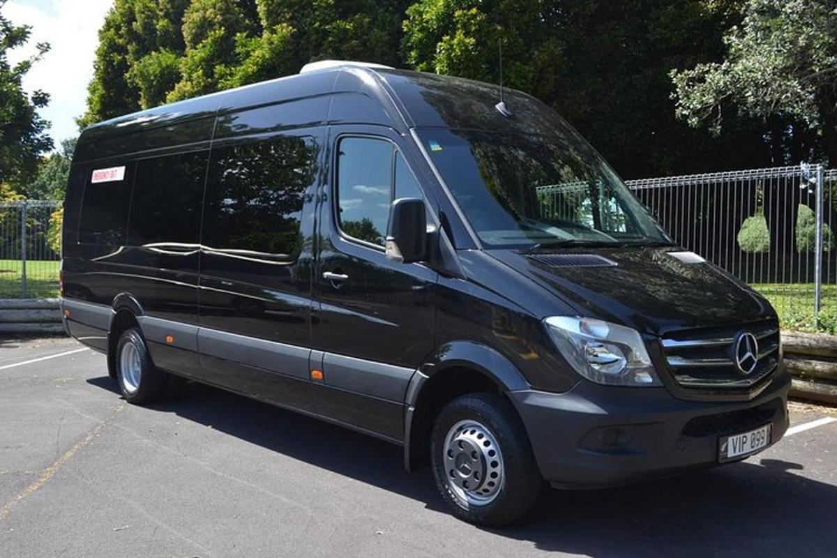 a black van parked in a parking lot