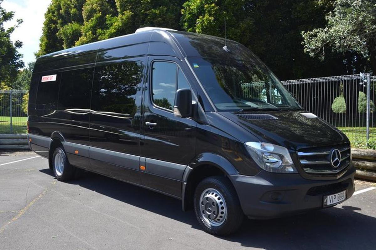 a black van parked in a parking lot