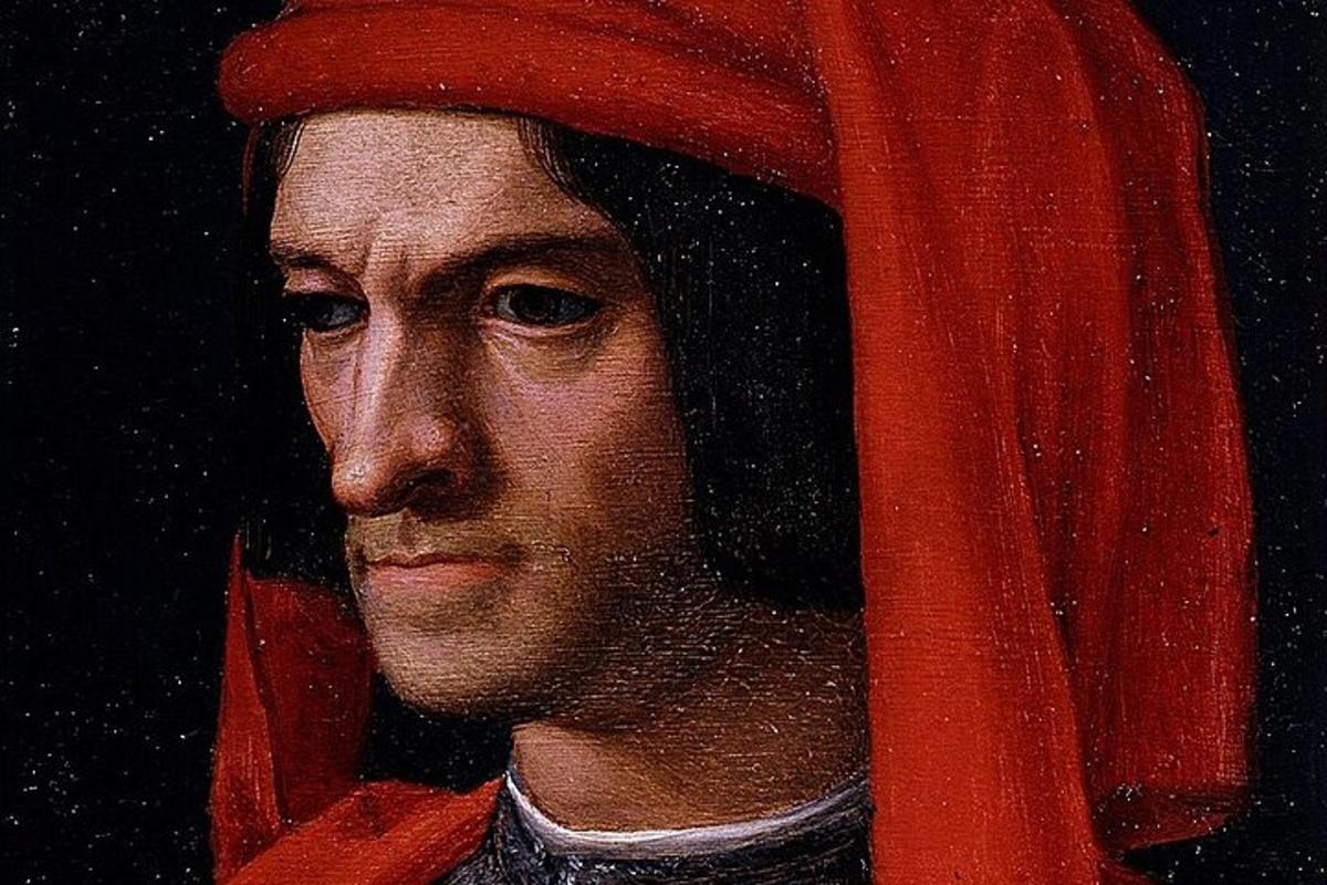 un dipinto di un uomo che indossa un turbante rosso