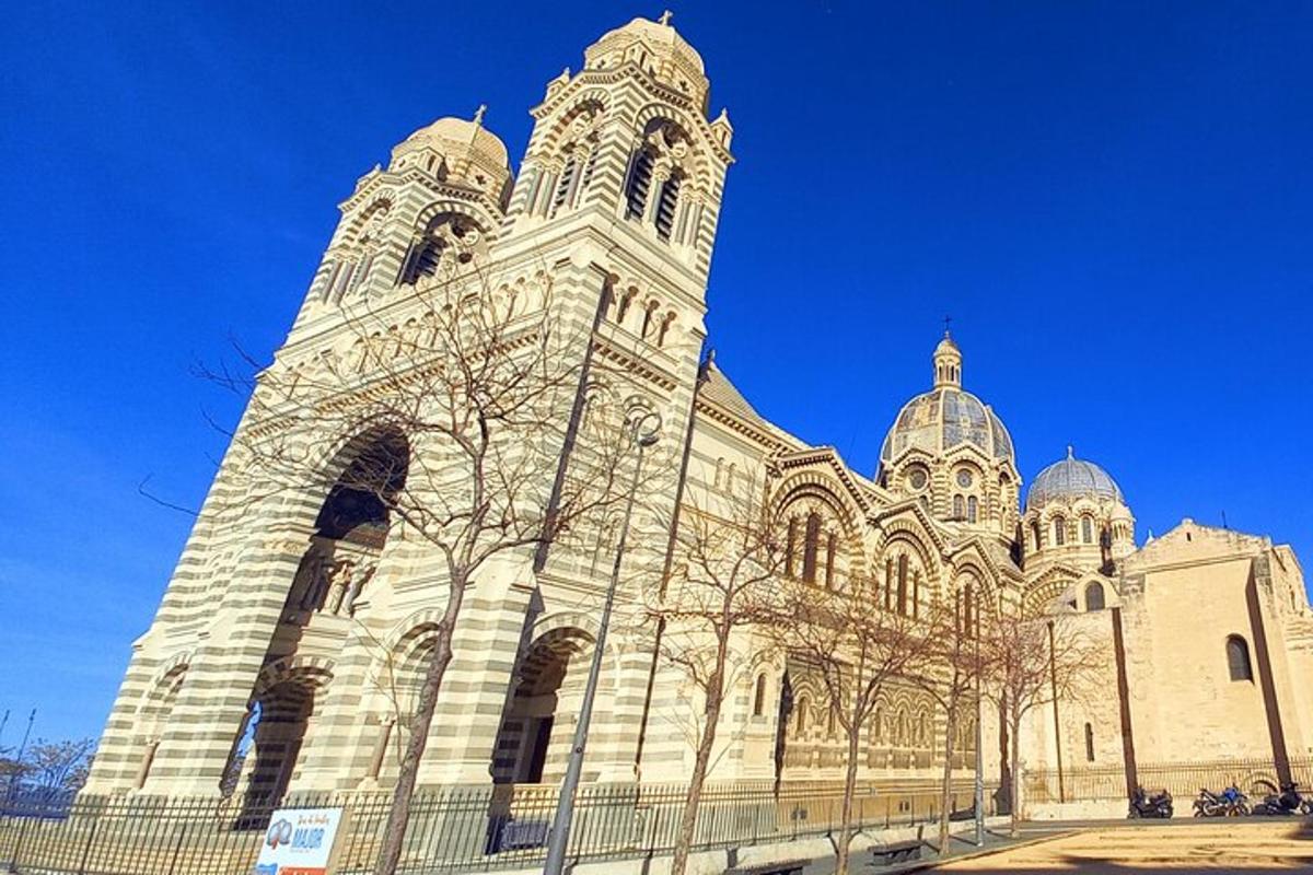a large building with a fence in front of it