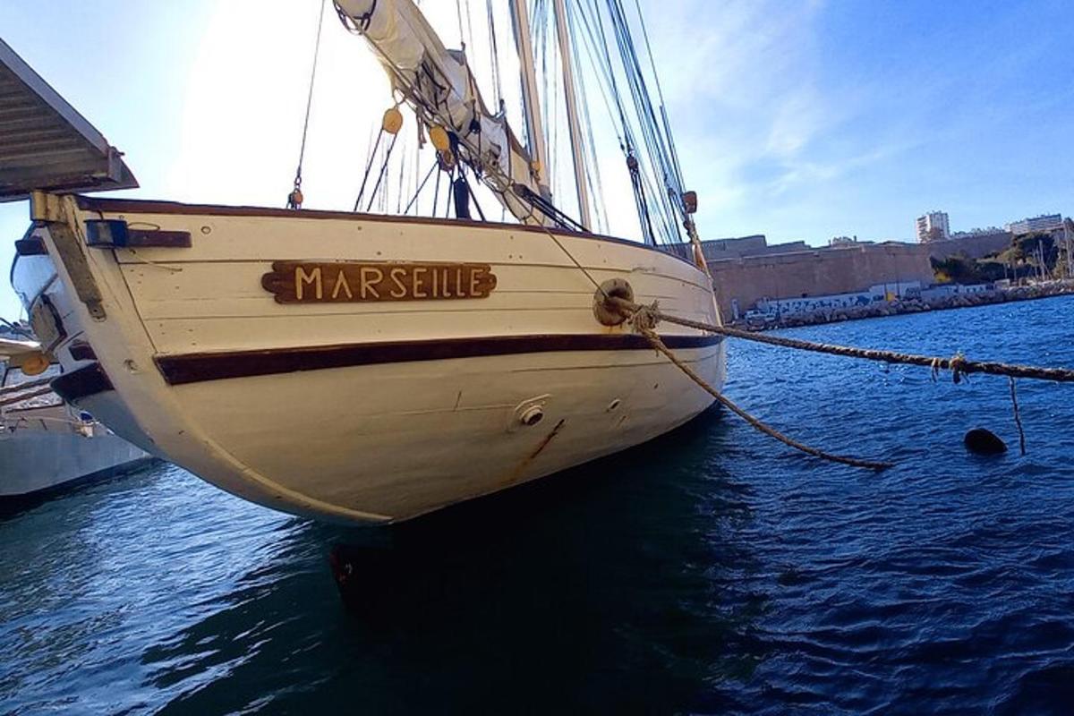 a boat with the name marsine sitting in the water