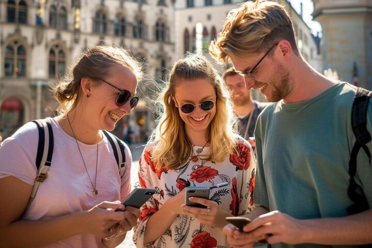skupina lidí, kteří se dívají do svých mobilních telefonů