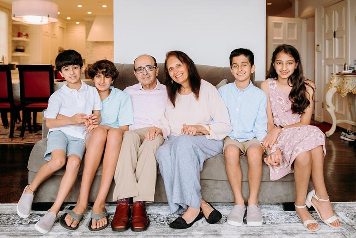a group of people sitting on a couch