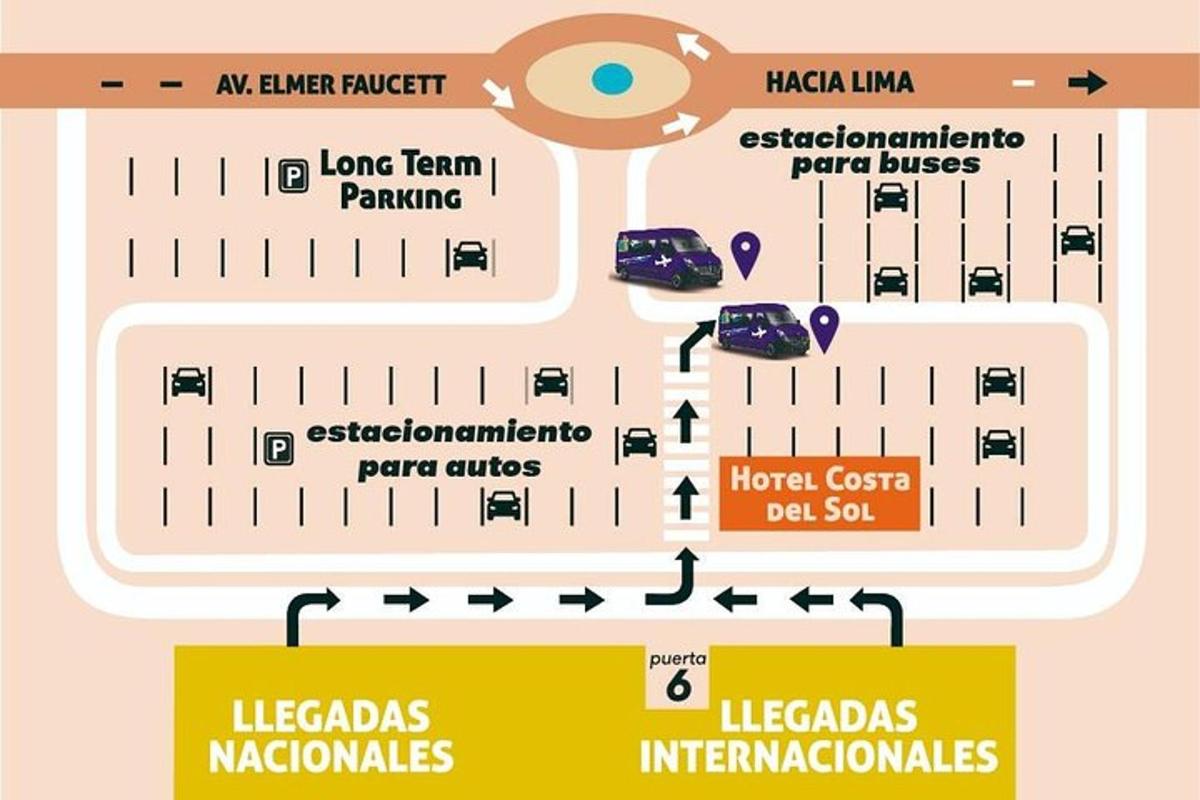 una mappa di un parcheggio con un'auto