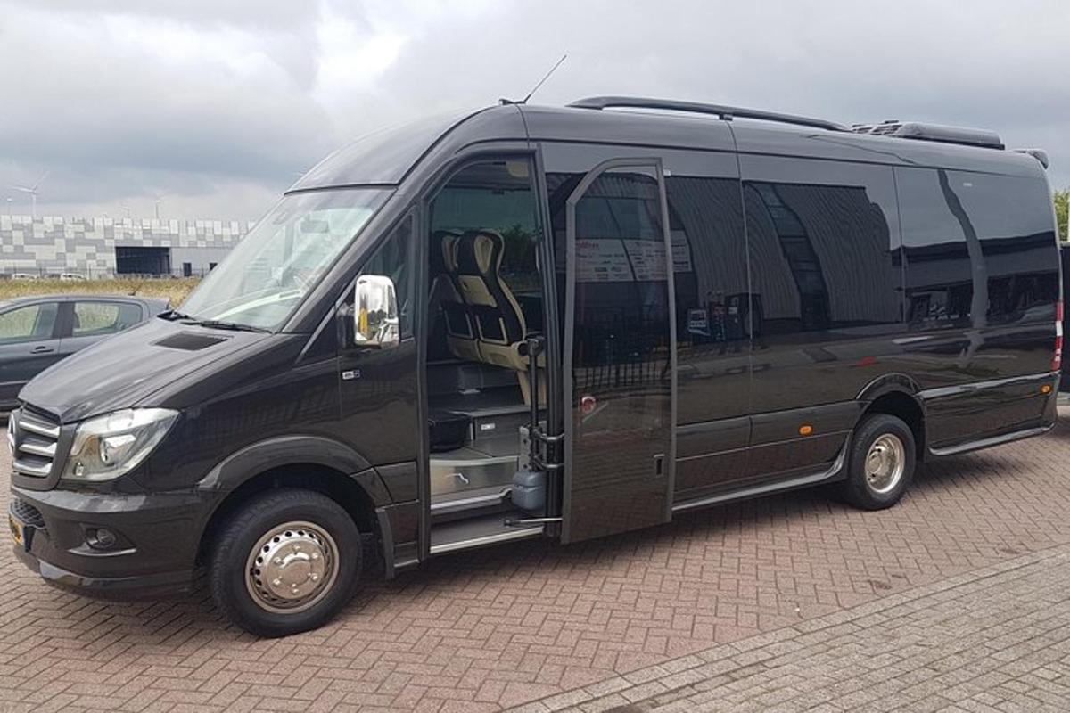 a black van parked in a parking lot