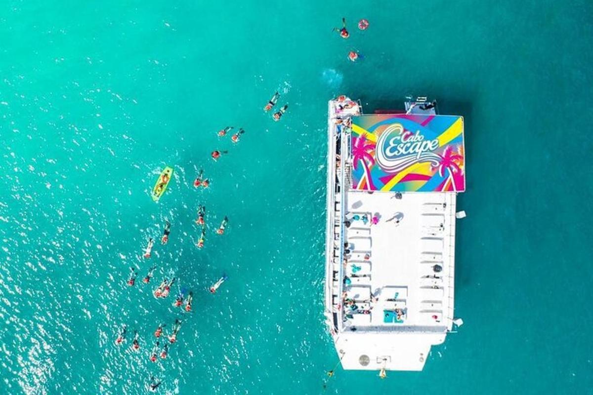 a group of people on a boat in the water