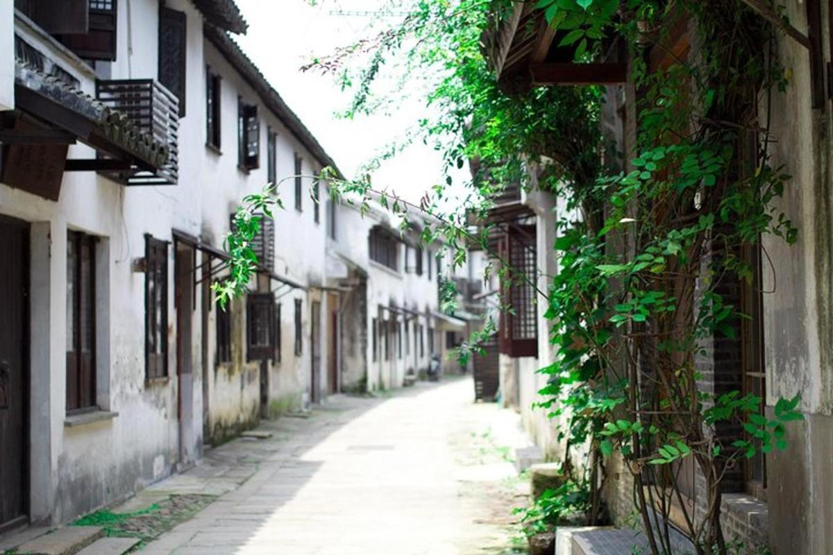 an empty alley way in an old building