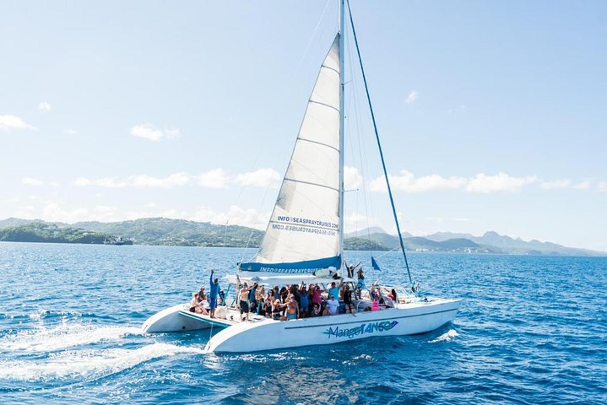 a group of people on a sail boat in the water