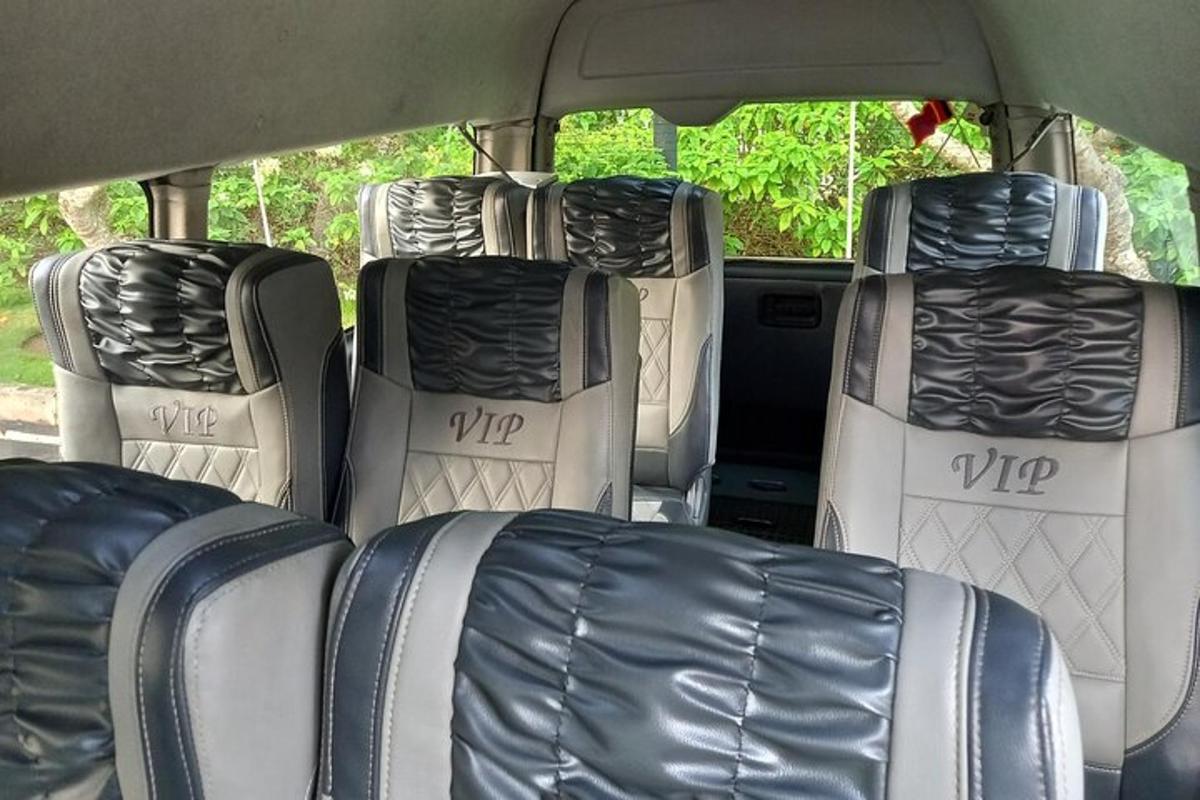 a group of seats in the back of a vehicle