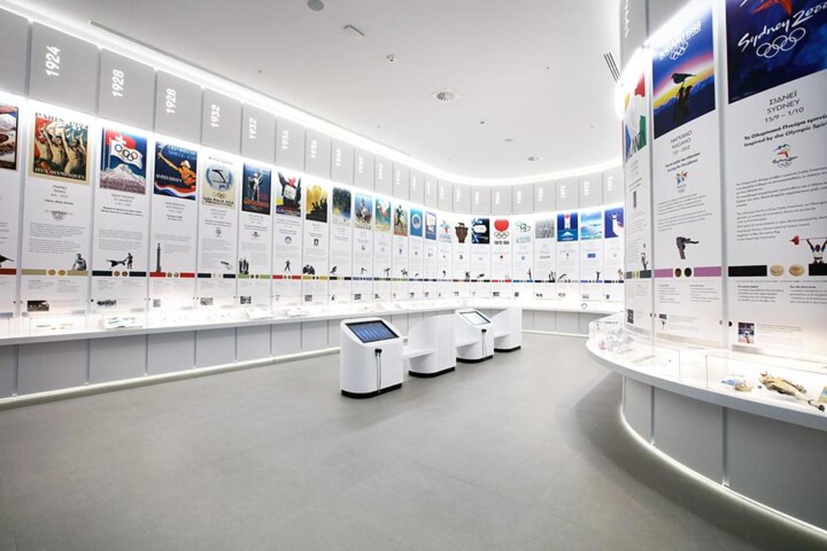 a store aisle with a lot of posters on the wall