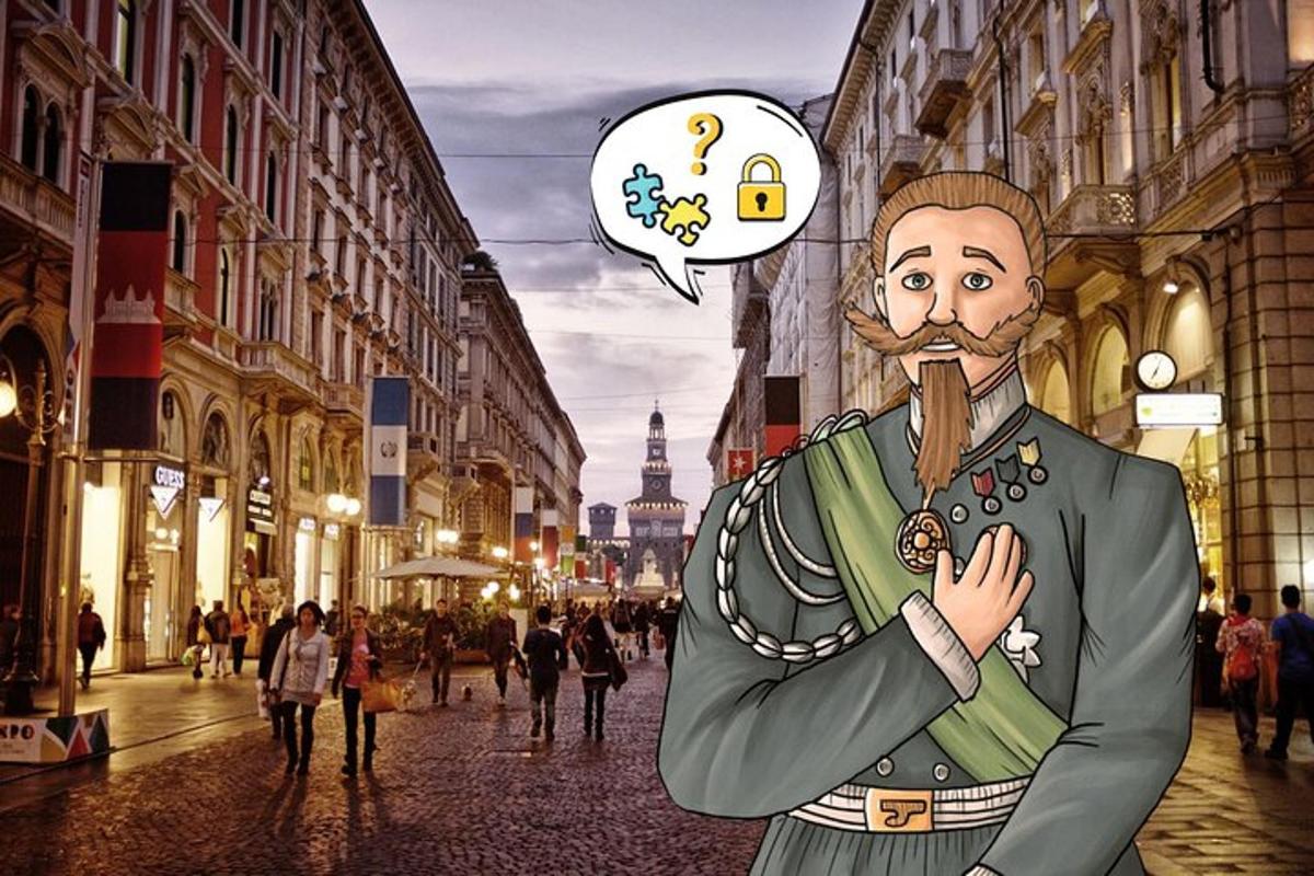 karikatura muže stojícího na ulici