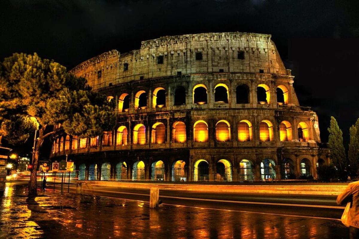 a building that is lit up at night
