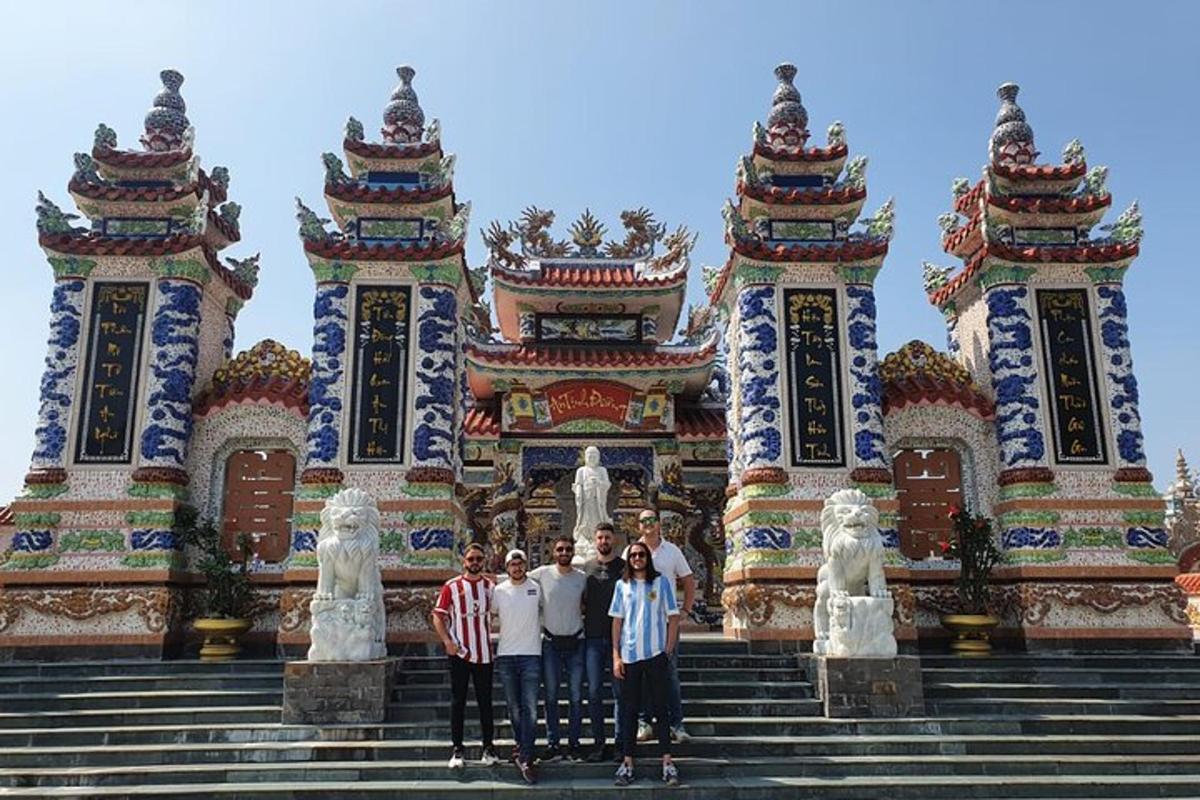 a group of people standing in front of a building