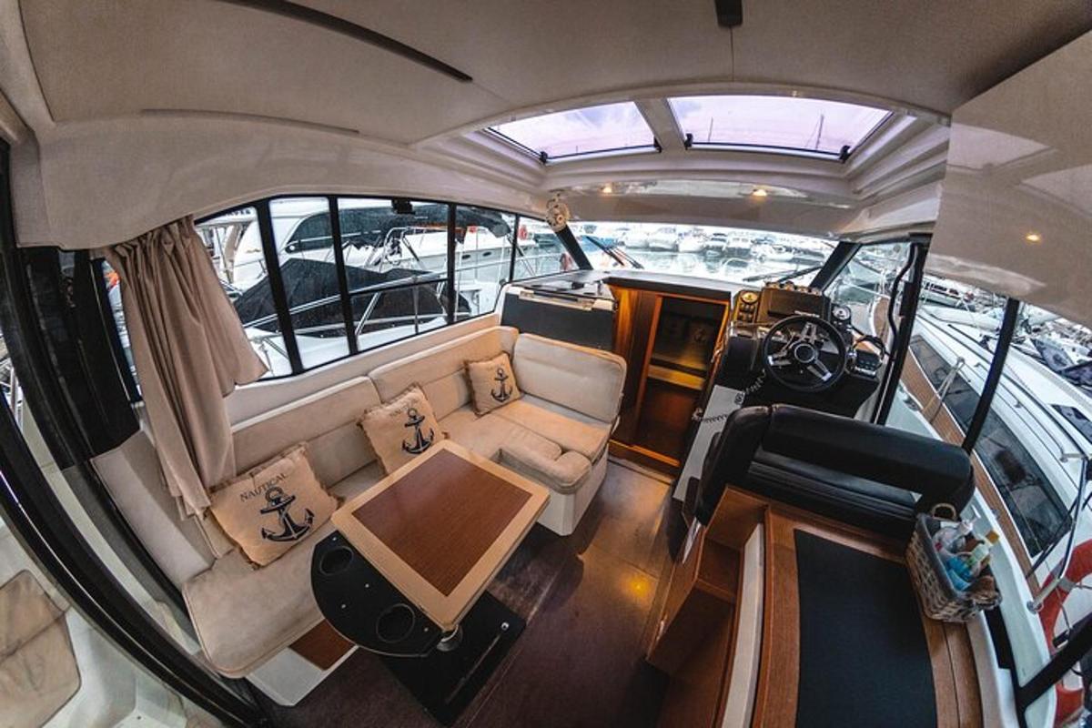 a view of the inside of a boat