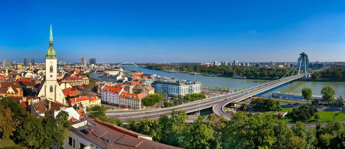 vaade linnale, millel on sild üle jõe