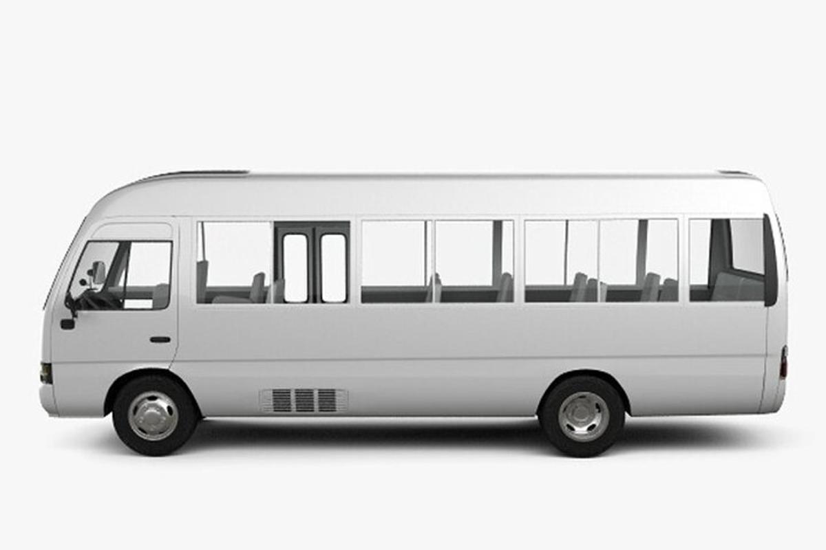 a white bus toy isolated on a white background
