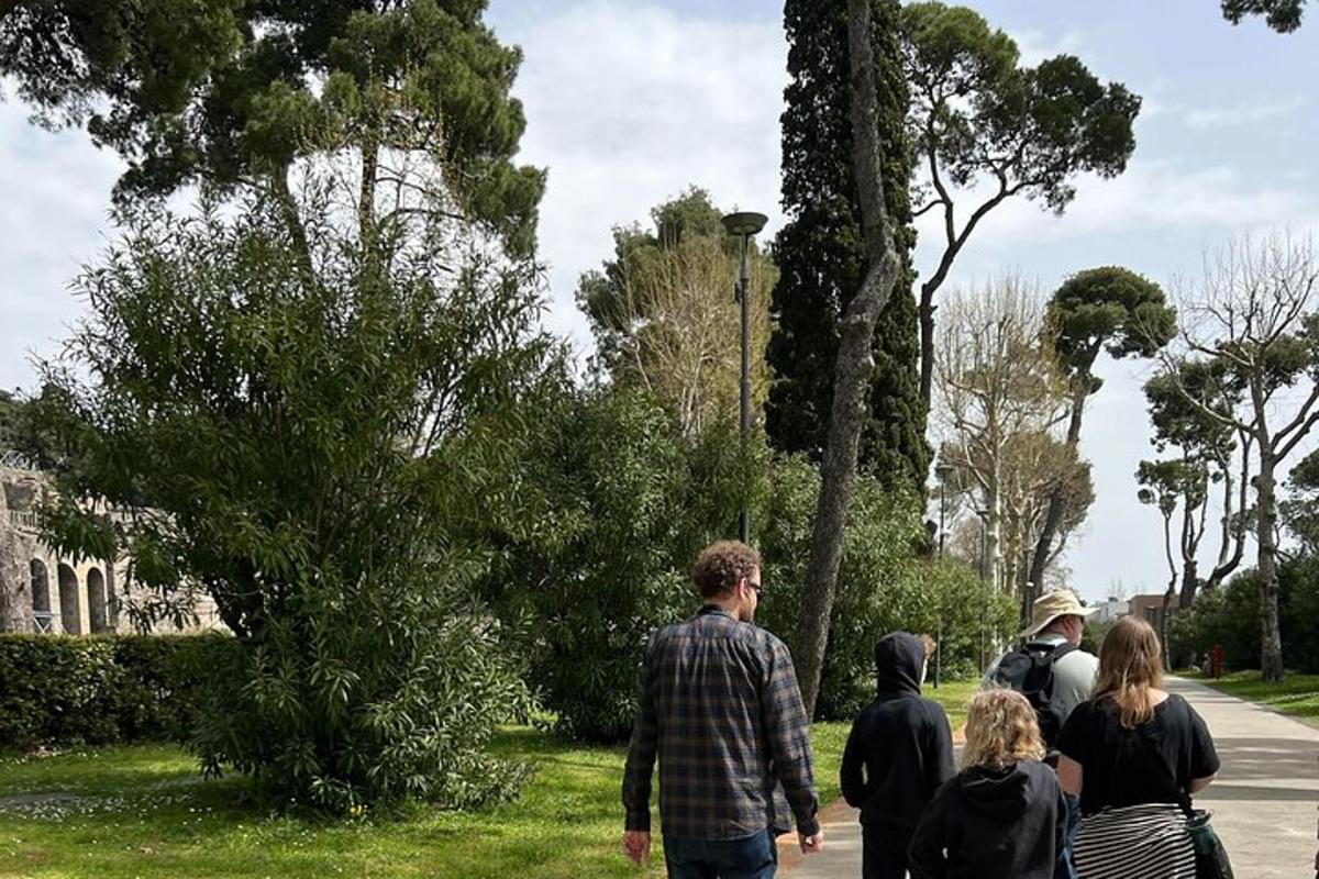 a group of people walking down a street