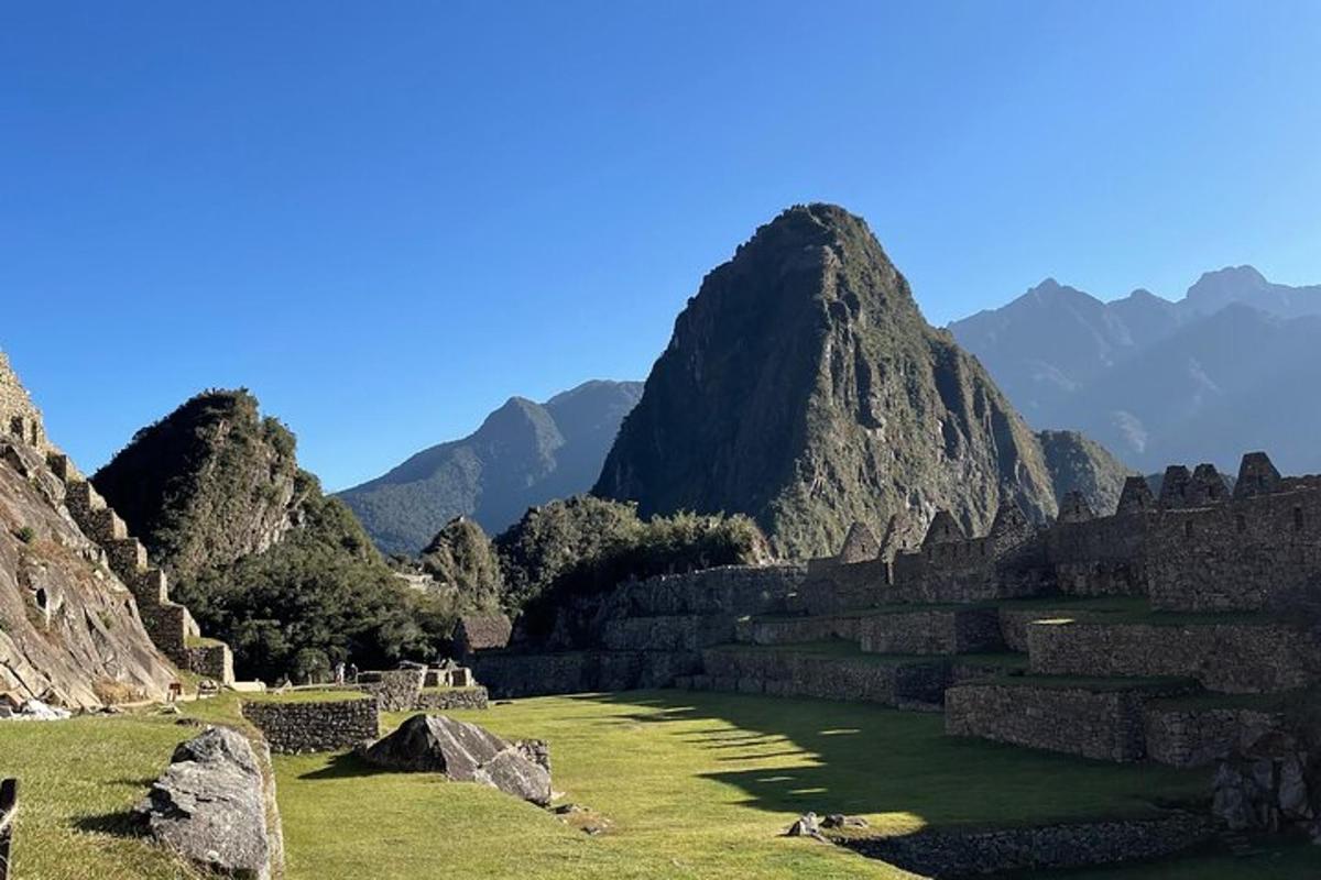 pemandangan padang dengan latar belakang gunung