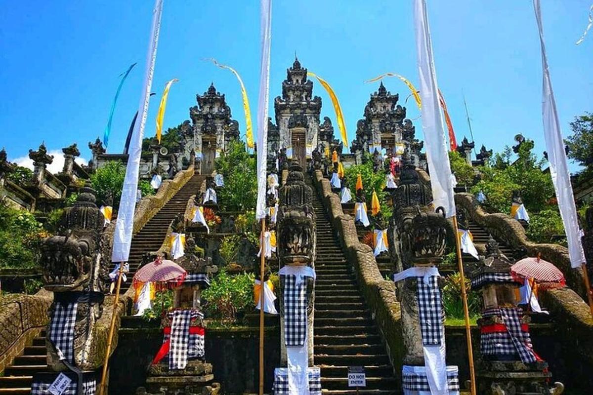 a set of stairs leading up to a temple