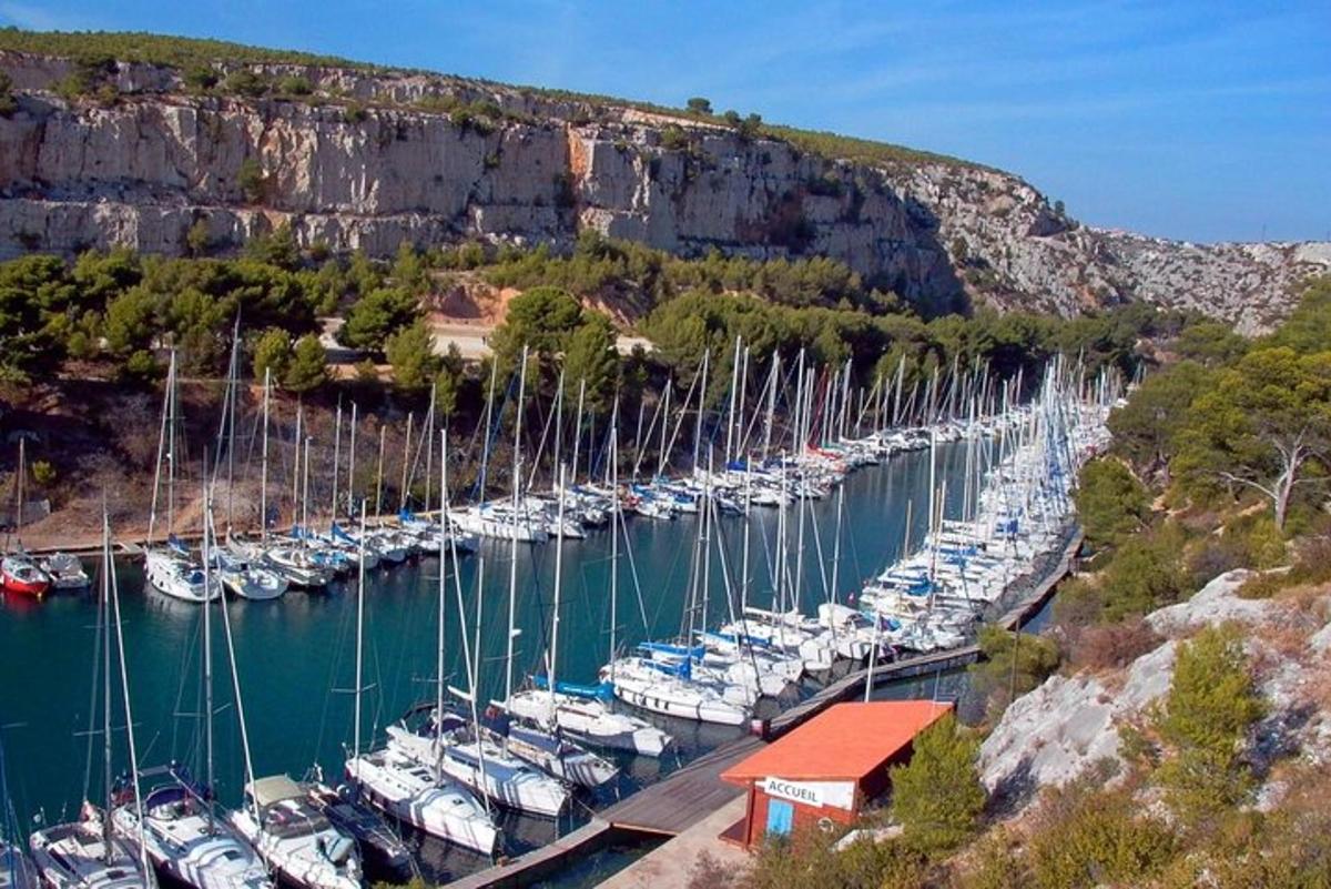 ένα σωρό βάρκες είναι αγκυροβολημένες σε ένα λιμάνι