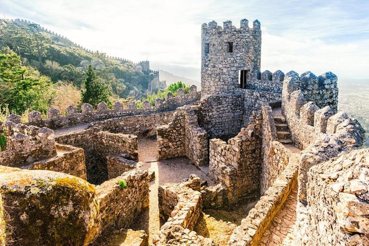 an old castle on top of a mountain
