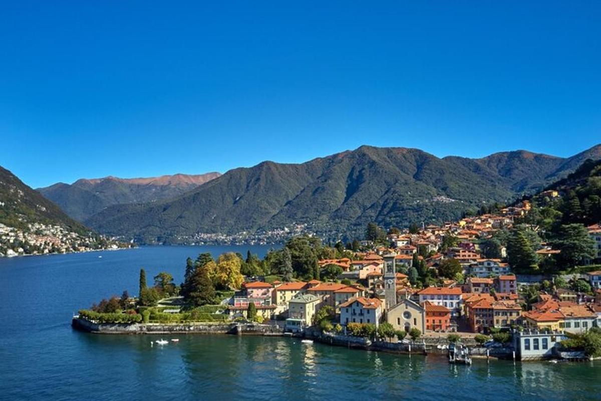 a town on the shore of a body of water