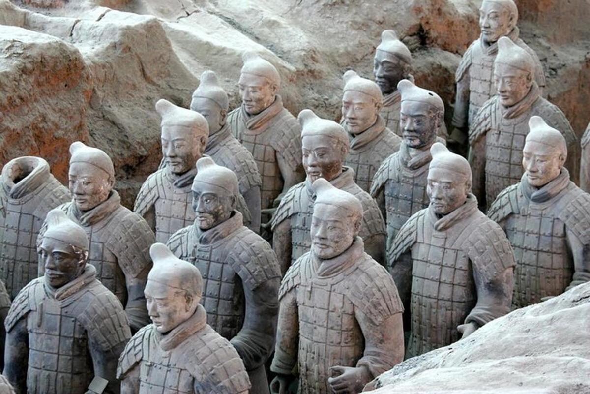 a group of statues of men in uniform