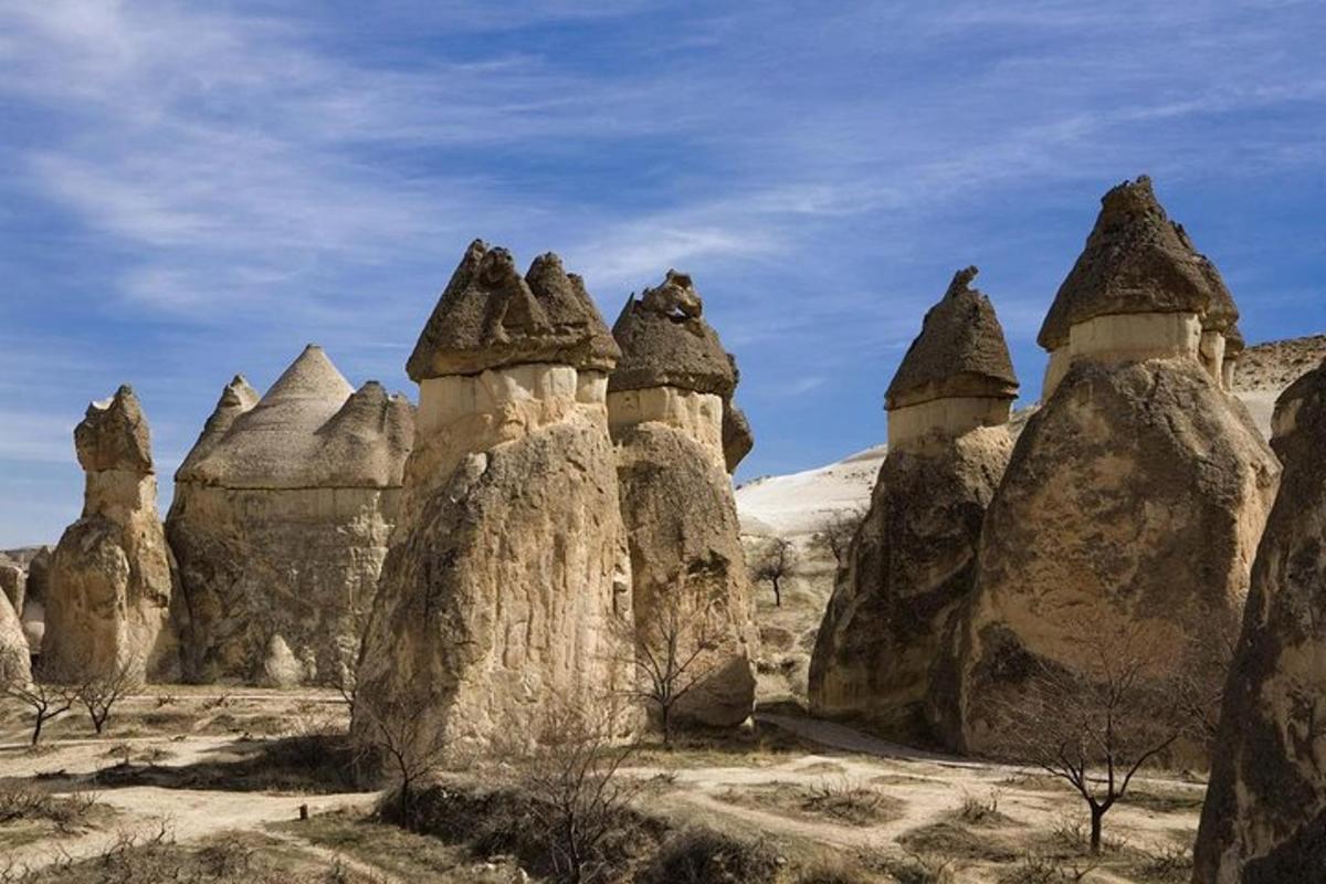 um grupo de grandes rochas no deserto