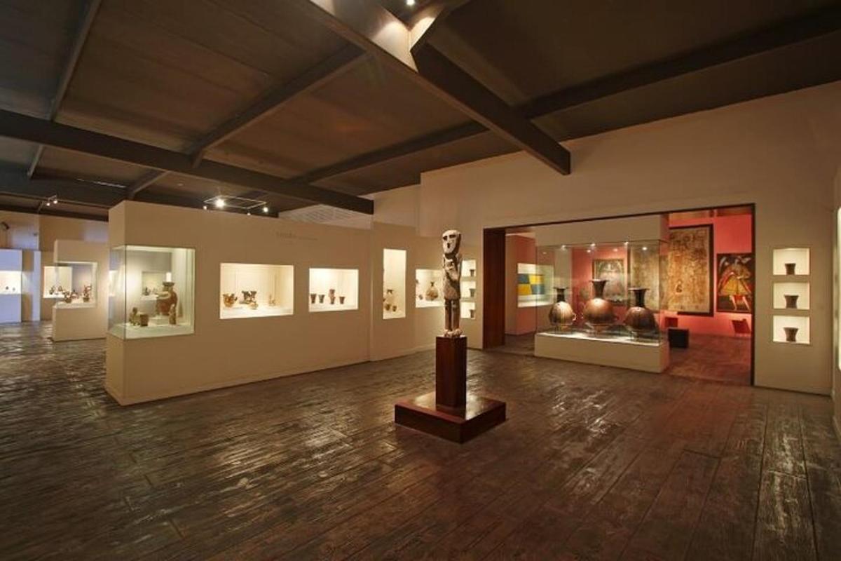 a museum with a room with artifacts on display