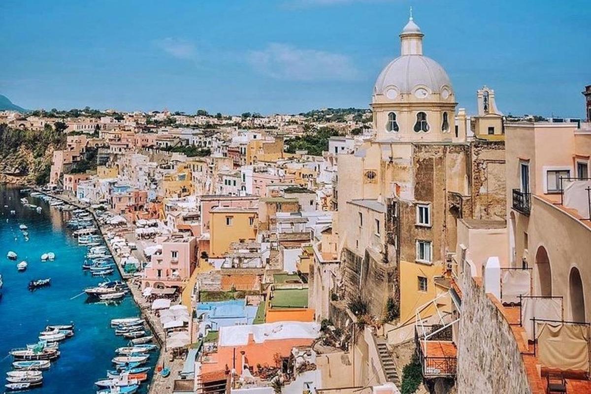 a view of a city with boats in the water