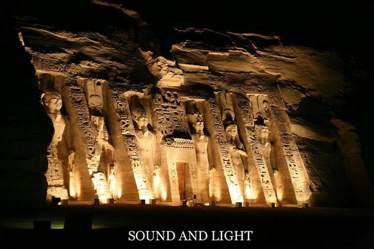 a cave with the words sound and light on it