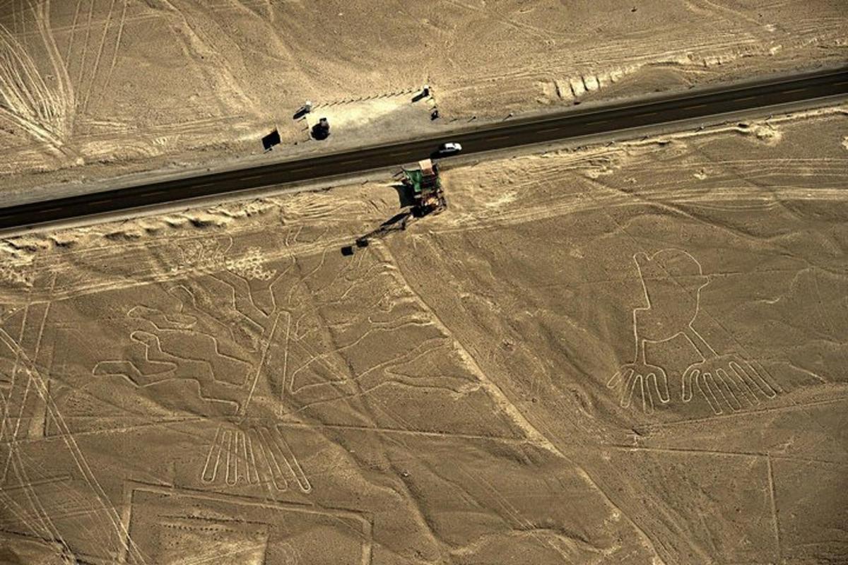 eine Luftaufnahme einer Zeichnung im Sand