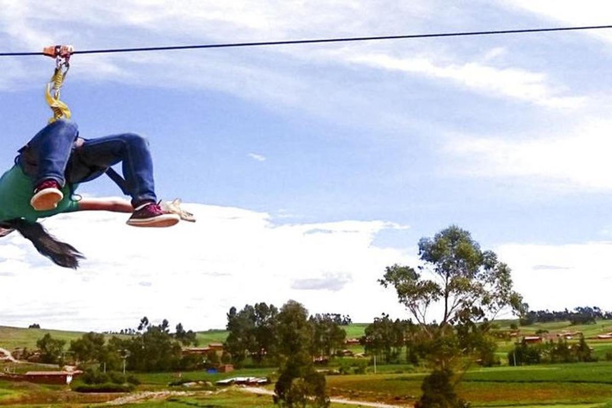 a person is hanging on a rope