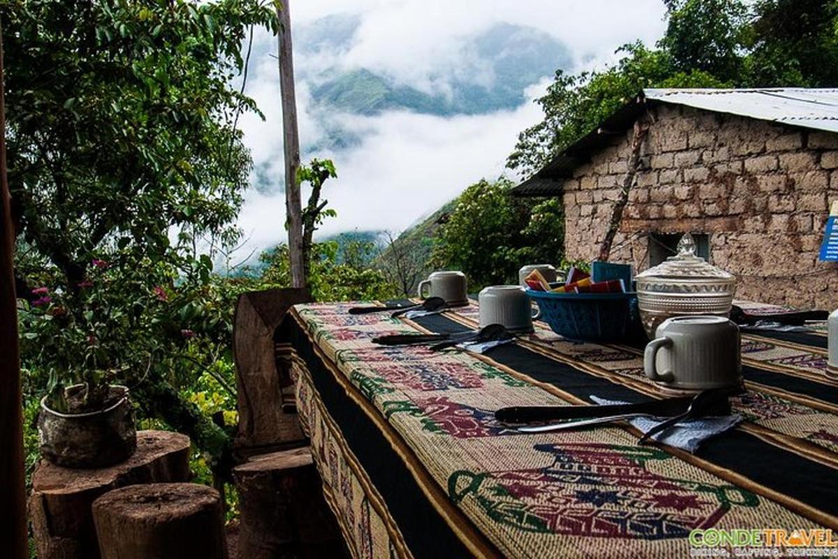 a table with a table cloth on top