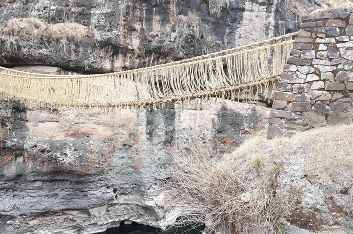 un ponte di corda sul lato di una scogliera