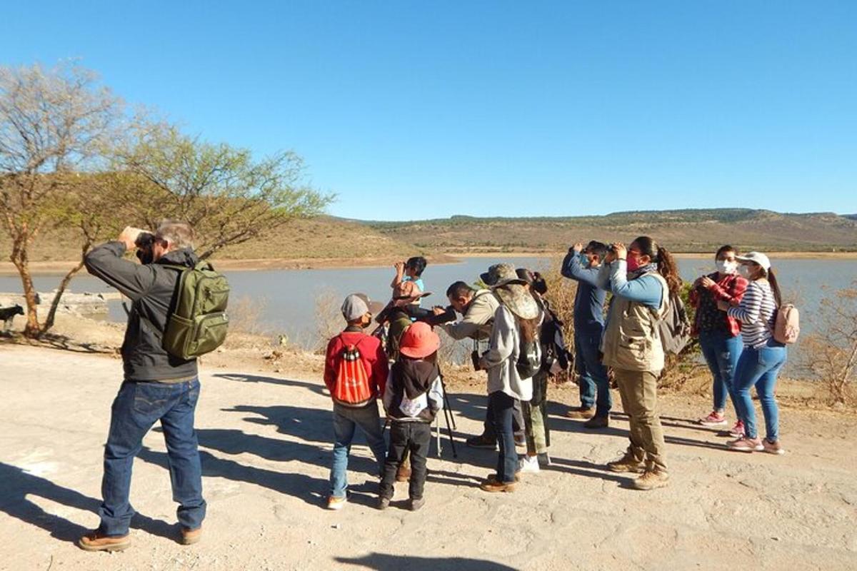 un grup de persones fent fotos d'un llac