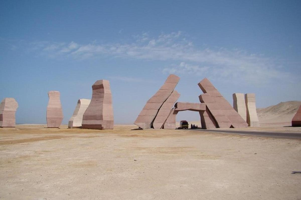 a monument in the middle of the desert