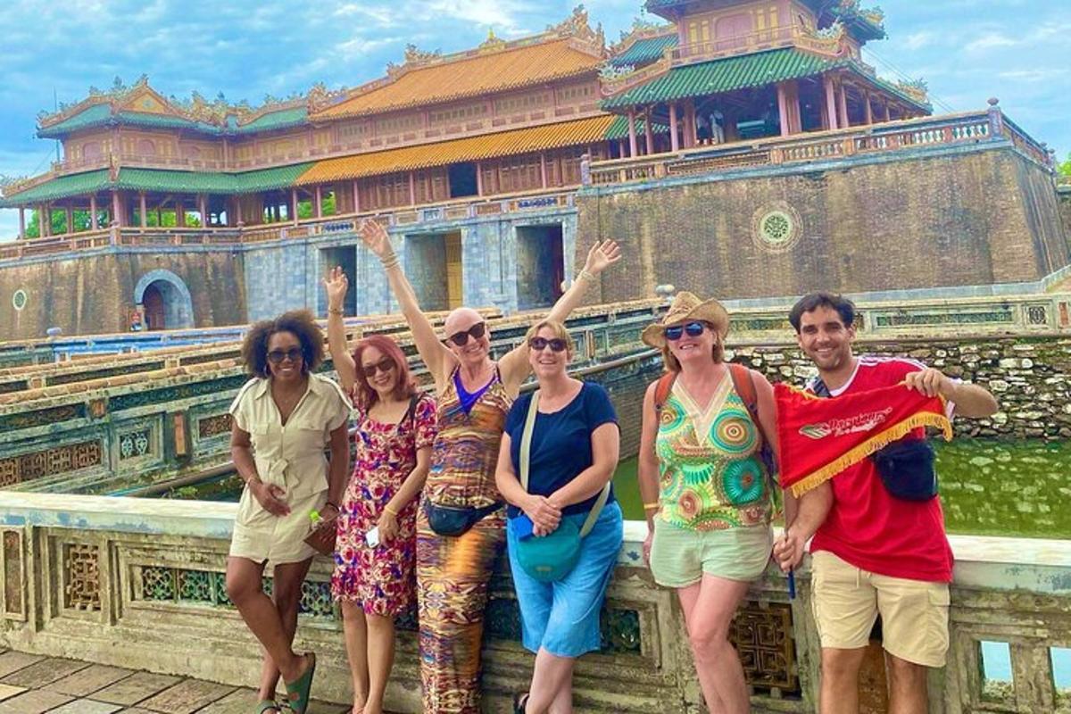 a group of people standing in front of a building
