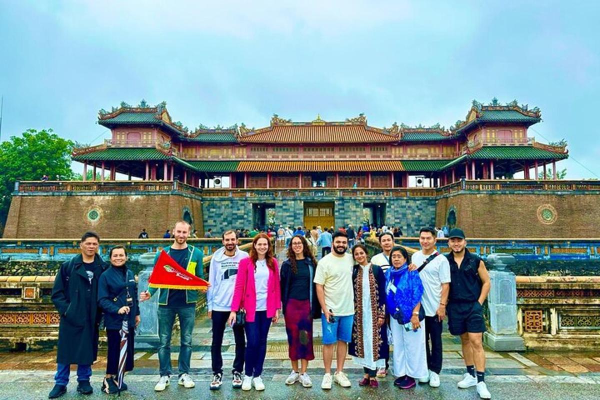a group of people standing in front of a building