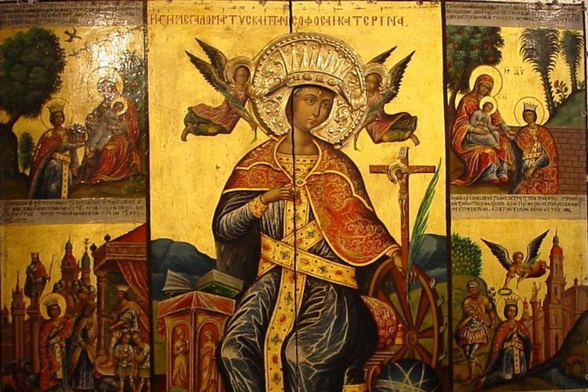 ένας τοίχος με μια ζωγραφιά μιας θρησκευτικής προσωπικότητας