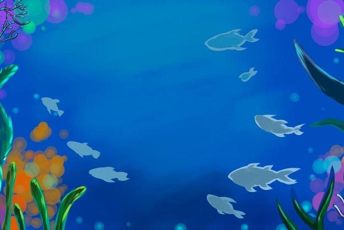 a school of fish swimming in the ocean